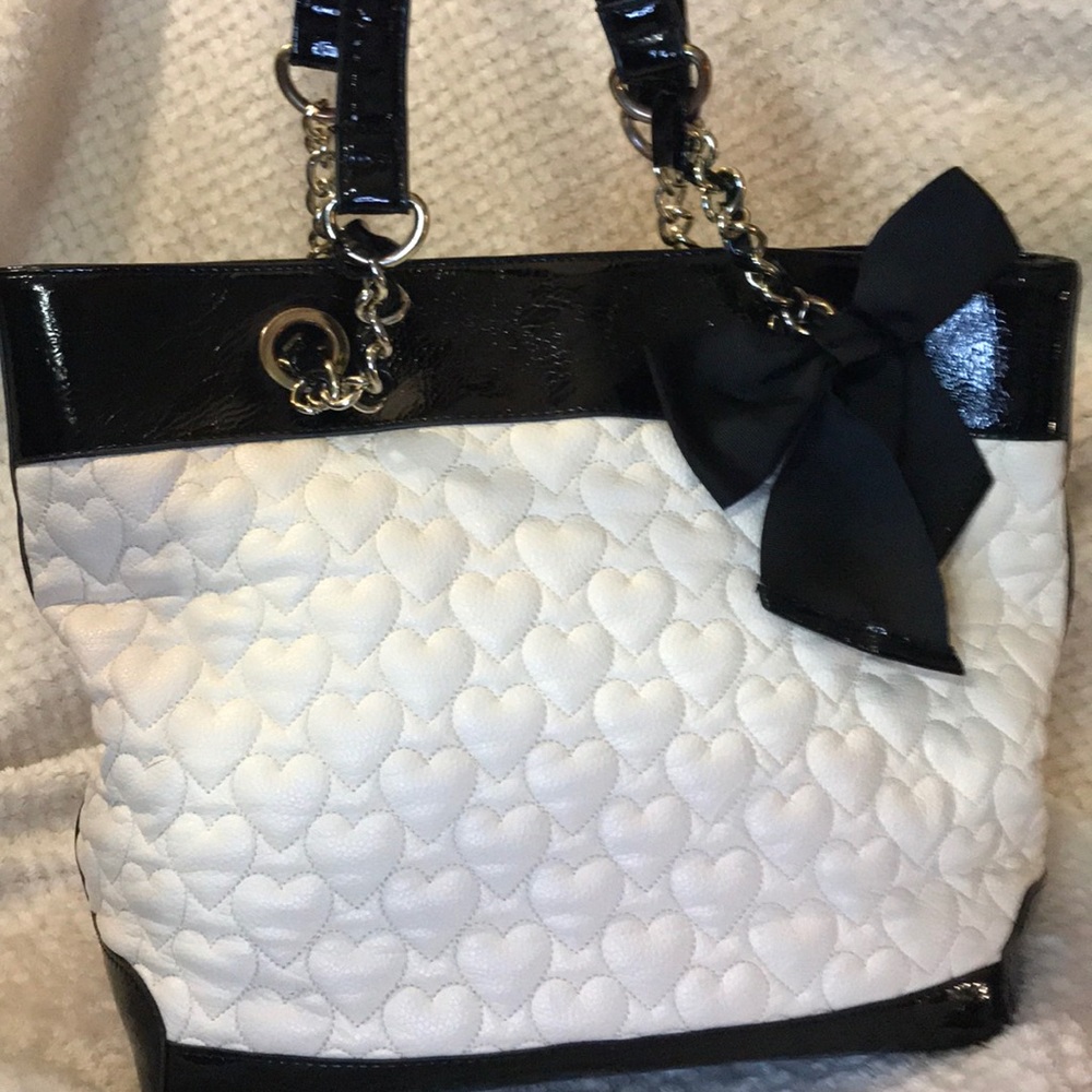 Betsey Johnson Off White and Black Purse